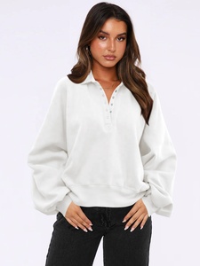 Felpa da donna con cappuccio Casual con Logo personalizzato stampata in bianco felpa da ragazza con scritta in bianco - Product Image 4