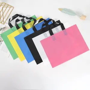 Tout nouveau sac fourre-tout en plastique PE personnalisé emballage d'affaires en gros avec poignée de Valve souple avec Logo pour vêtements pochette cadeau