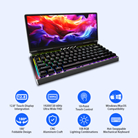 Moniteur tactile portable IPS LCD de 12,8 pouces, clavier mécanique pliable à 180°, 79 touches, 99% SRGB, compatible avec les systèmes MacOS et Windows