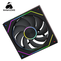 Ventilateur de refroidissement AntarcChill Black 120 mm haute performance PWM silencieux avec roulement hydraulique pour boîtier d'ordinateur, service OEM