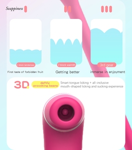 Nieuwe Stijl Dual Head <span class=keywords><strong>Vagina</strong></span> Vibrerende Zuigorgasme Springen Eieren Tepel Likken Clitoris Zuigende Vibrator Met Tong - Product Image 3