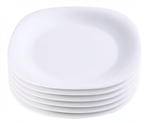 Plato Cuadrado Sólido de Opalware HCMA, Vajilla Blanca de Plástico Meinai, Juego de Vajilla Multiusos Irrompible, Apto para Lavavajillas - Product Image 1