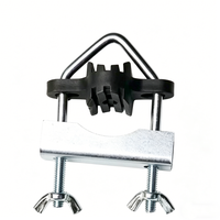 Collier de serrage en U pour tuyau, filetage UNC classe 4, doublure en caoutchouc, en acier au carbone galvanisé, support croisé double tube pour montage de mât d'antenne TV