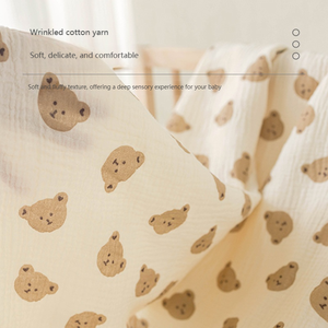 Serviette de bain en coton biologique 400TC à imprimé floral, froissée, double couche, douce, confortable et écologique - Product Image 4