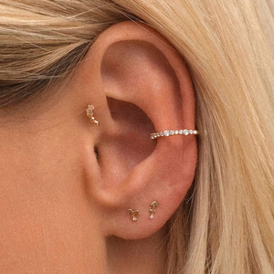 CANNER 2023 1PC Fine Jewelry Environment Friendly 18K Gold Plated 925 <b>Sterling</b> <b>Silver</b> Cubic Zirconia Paved Huggie <b>Hoop</b> Earrings - Product Image 6