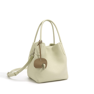 Bolso de Mano de Cuero Genuino para Mujer, Estilo Simple, Cierre de Hebilla, Ligero y Duradero, Dos Correas - Product Image 4