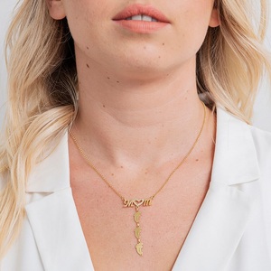 Commercio all'ingrosso In Acciaio Inox PVD Placcatura in Oro Su Misura Piedi Del Bambino di Strass MAMMA <span class=keywords><strong>Figlia</strong></span> Della Collana <span class=keywords><strong>Per</strong></span> I Regali - Product Image 2