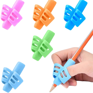 X530 Silicone <strong>Pencil</strong> Holder With Pen <strong>Grip</strong> Kids' Handwriting Aid for Preschool 2-finger Writing Tool for Children - Product Image 2