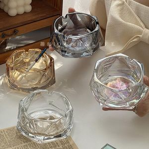 Glass Ashtray Minimalist Design Clear For Home Living Room Bar Hotel Use - Product Image 1