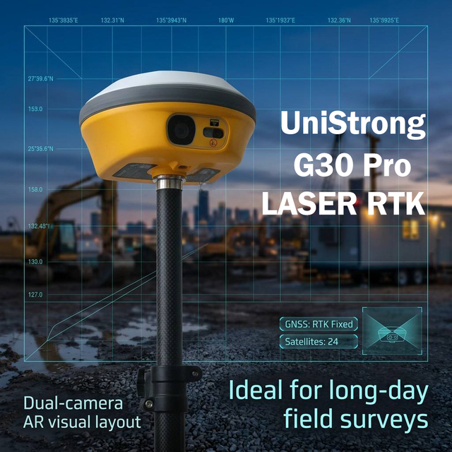 International Version Unistrong G30 Pro Laser Rtk Gps Receiver Dual Cameras Gnss Rtk with Upgradable SurvStar Software Rtk