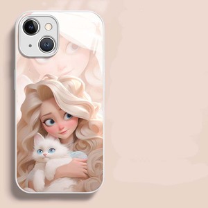 Dolce <span class=keywords><strong>capelli</strong></span> <span class=keywords><strong>ricci</strong></span> ragazza stampa vetro PC TPU Cover posteriore per Iphone 7 8 SE X Xr XS 11 12 13 14 15 16 17 Pro Max - Product Image 5