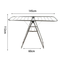 Séchoir à linge sur pied en acier inoxydable double couche, pliable, avec porte-serviettes à ailes de mouette, personnalisable