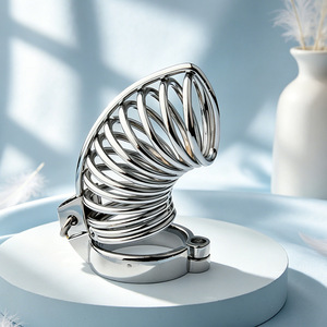 Dispositif de chasteté masculin en acier au manganèse avec anneaux de 40/45/50 mm, cage Cobra en métal, jouets sexuels pour adultes pour hommes - Product Image 3