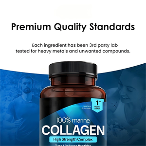 Cápsulas de péptidos de colágeno marino Premium <span class=keywords><strong>tipo</strong></span> I ácido hialurónico vitamina C soporte inmunológico antienvejecimiento crecimiento de uñas adulto - Product Image 4