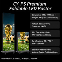 Pantalla LED Plegable para Piso P1.25 P1.86 P2.5, Pantalla LED GOB para Publicidad en Tiendas y Centros Comerciales