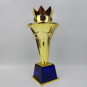 High <strong>Quality</strong> Crystal Business Sports Events Trophy Award Blank Custom <strong>Super</strong> Hero Crown Metal Crystal Base <strong>Shield</strong> Trophy Cup