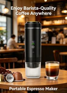 เครื่องชงกาแฟเอสเพรสโซแบบพกพาขนาดเล็ก ใช้แบตเตอรี่แบบชาร์จได้ 12V พร้อมฟังก์ชั่นทำความร้อน สำหรับการเดินทาง - Product Image 5