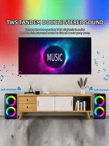 1 microphone HY3317 LED RGB Pulse, enceintes portables de karaoké, grandes enceintes Bluetooth pour fêtes en plein air, DJ, double <span class=keywords><strong>enceinte</strong></span> Bluetooth, microphone pour karaoké familial - Product Image 3