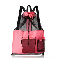 Mochila de malla impermeable deportiva informal personalizada de fábrica, modelo superventas, mochila de viaje grande con cordón y logotipo personalizado