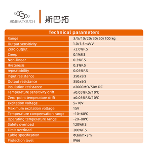 Célula de Carga de Compressão Miniatura de 3kg, 5kg, 10kg, 20kg, 30kg, 50kg, 100kg, <span class=keywords><strong>Sensor</strong></span> de Força de Pressão e Tração Miniatura Tipo Botão - Product Image 5