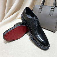 Nouvelles Chaussures Derby Homme 2026 à Semelle Épaisse en Cuir Véritable – Chaussures Habillées Classiques Noires à Lacets pour Hommes, Idéales pour le Bureau