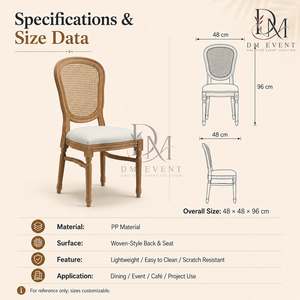 เก้าอี้ไม้หวายหุ้มเบาะสำหรับงานแต่งงาน งานเลี้ยงโรงแรม และขายส่ง - Product Image 2