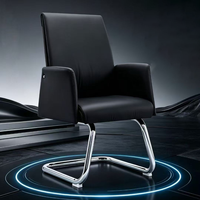Chaise de conférence de direction à bas prix en cuir PU avec accoudoirs intégrés pour salle de réunion
