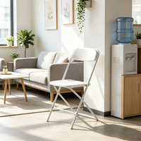 Chaise pliante minimaliste blanche, directement de l'usine, facile à ranger, pour dortoir universitaire, mobilier assorti