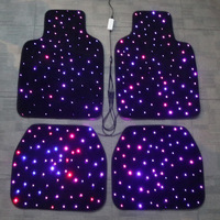 Tapis de sol de voiture en fibre optique LED étanche RGBW, kit de tapis lumineux scintillant 12V avec télécommande APP pour voiture universelle