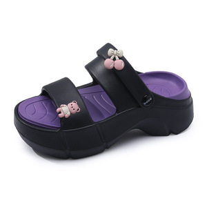 <b>Wedges</b> Sandals Women Soft Sole Anti Odor Open Toe Thick Heel Summer Outdoor Wear <b>Black</b> Pink White Beige - Product Image 5