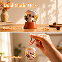 H401Mini Boule de cristal numérique DIY, affichage vidéo GIF personnalisé, ornement de bureau et pendentif portable, téléchargement via APP, cadeau créatif
