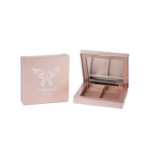 Paleta vacía de polvo prensado con logotipo de colores personalizados, embalaje de maquillaje cuadrado, sombra de ojos, 2 colores, estuche de colorete resaltado con espejo - Product Image 6