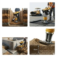 Compacteur vibrant industriel à haute fréquence pour tranchées, type « Jumping Jack », avec certification CE