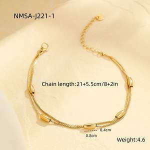 महिलाएं थोक गैर-तिरनिश 18k सोने के स्टेनलेस स्टील दिल और पदक चार्म्स सांप श्रृंखला, रोमांटिक समुद्र तट गहने महिलाएं - Product Image 6