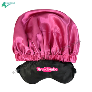 Produits certifiés commande à l'essai conception personnalisée logo <span class=keywords><strong>cheveux</strong></span> Satin <span class=keywords><strong>Bonnet</strong></span> <span class=keywords><strong>bonnet</strong></span> <span class=keywords><strong>de</strong></span> <span class=keywords><strong>nuit</strong></span> avec <span class=keywords><strong>masque</strong></span> élastique pour les yeux Blinder - Product Image 3