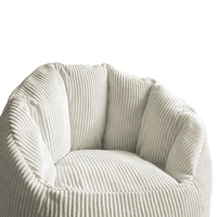 Fauteuil pouf moderne en forme de citrouille, accepte la personnalisation, haute qualité, rétro, en velours côtelé blanc, canapé paresseux contracté, canapé en mousse, sac de canapé