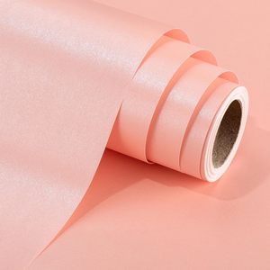 กระดาษห่อของขวัญสีชมพูประกายมุก ขนาด 17 นิ้ว x 16.5 ฟุต สีพื้น เงางาม สำหรับห่อของขวัญวันเกิด งานเลี้ยงฉลองเด็กแรกเกิด - Product Image 1