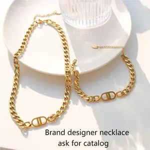 Neue Art Hochzeit berühmte Kette Edelstahl cc Silber Marke Schmuck Perle Gold Designer inspiriert Halskette