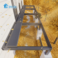 Pergola extérieure en aluminium Sweet Home avec parois latérales, toit rétractable à lames motorisées, auvent imperméable, ombrage pour cour et terrasse