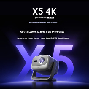 โปรเจคเตอร์เลเซอร์ JMGO X5 4K ความสว่าง 2600 ISO ลูเมนส์ โปรเจคเตอร์โฮมเธียเตอร์พร้อมซูมออปติคอล รองรับ 3D ดีไซน์พกพาสะดวก - Product Image 1