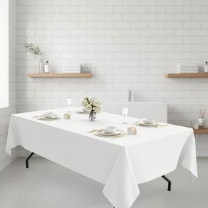 Black Solid Pattern Durable Tablecloth 60x102 Inch 6 Feet Stain/Wrinkle Resistant Washable <b>Table</b> Cover for - Product Image 3