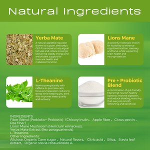 Prebiótico Instant Mate Tea Gut Health Support Strawberry Matcha Flavor Organic Yerba Mate Tea Powder para el control del apetito - Product Image 2