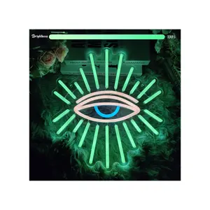 Green Gothic Eyes Neon Lights For Wall Decoration Dimmable LED Game Room Bedroom Men's Cave Kids Room Party Christmas Gift