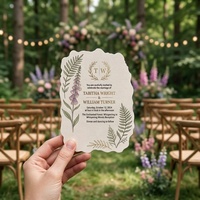 Suite d'invitations de mariage personnalisées sur le thème de la forêt avec feuille d'or, petite série, numéro de table romantique, sceau de cire et enveloppe pour mariage en pleine nature
