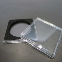 Capsule de monnaie carrée en acrylique transparent, étui de protection pour pièce de monnaie américaine Silver Eagle, porte-pièce commémorative avec mousse noire insérée