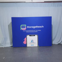 Stand d'exposition professionnel modulaire avec cadre en aluminium, graphisme à bords en silicone, éclairage LED haute intensité SEG et boîte à lumière Pop Light