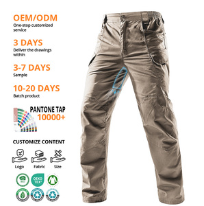 بنطلون تكتيكي للرجال مرن وسميك مع طباعة شعار، مقاوم للتمزق، مصنوع من البوليستر IX5 IX7، مناسب للمشي لمسافات طويلة - Product Image 1