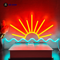 Enseigne néon personnalisable en acrylique étanche, motif lever/coucher de soleil, vente en gros directe usine pour maison, voiture, bureau - Décoration écologique