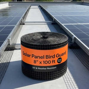 Barrière anti-oiseaux pour panneau solaire de 6 pouces, en PVC noir enduit, galvanisé à chaud, protection contre les nuisibles, bloqueur d'oiseaux, maille pour panneau solaire - Product Image 2