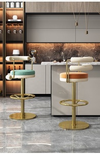 Ziye — chaise de bar vintage pivotante, tabouret de bar en métal, style nordique, de luxe, simple, moderne - Product Image 6